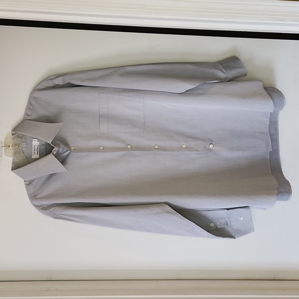 Ike Behar Gray Button-down Dress Shirt